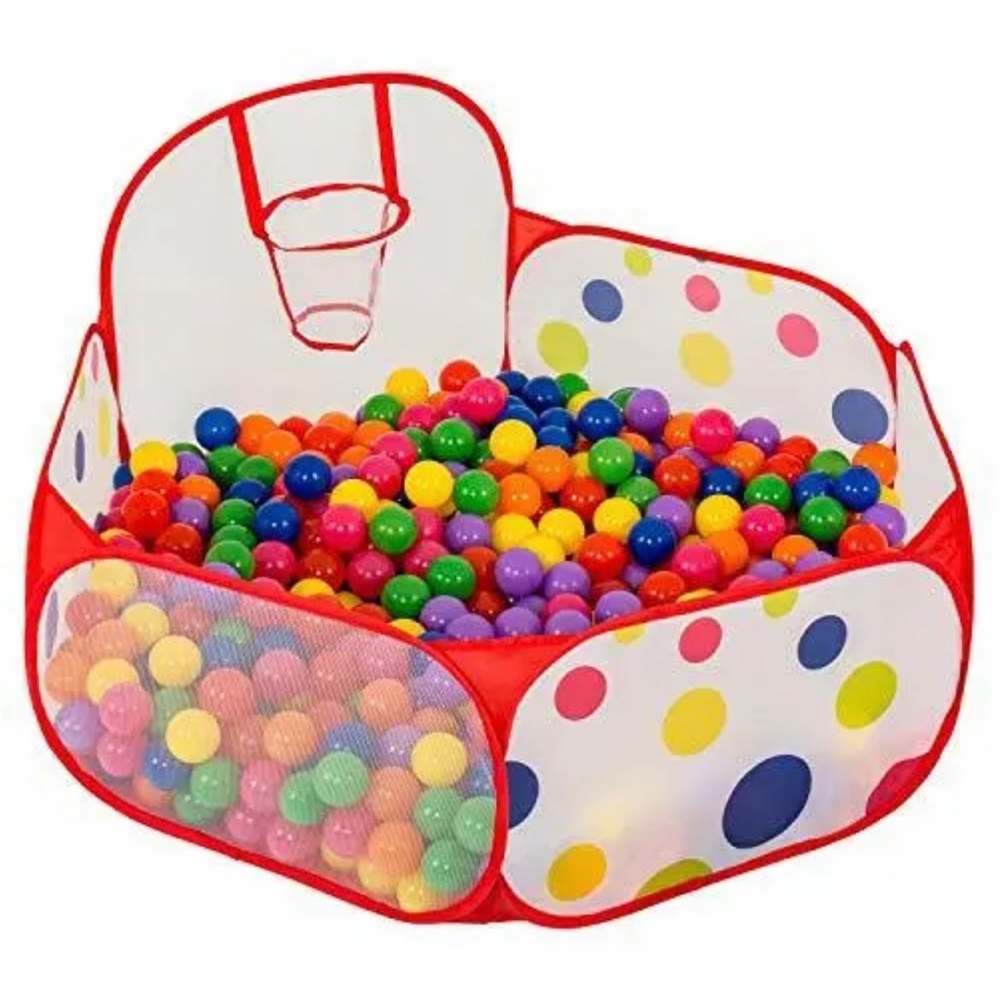 FoxPrint Basketball Ball Pit Ball Pit Tent Sensory Hoop & Zippered Storage Bag